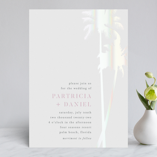 palm wedding invitations
