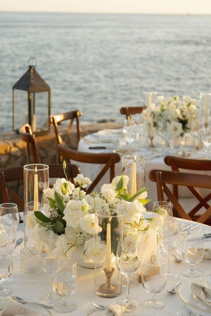 serene coastal wedding setup