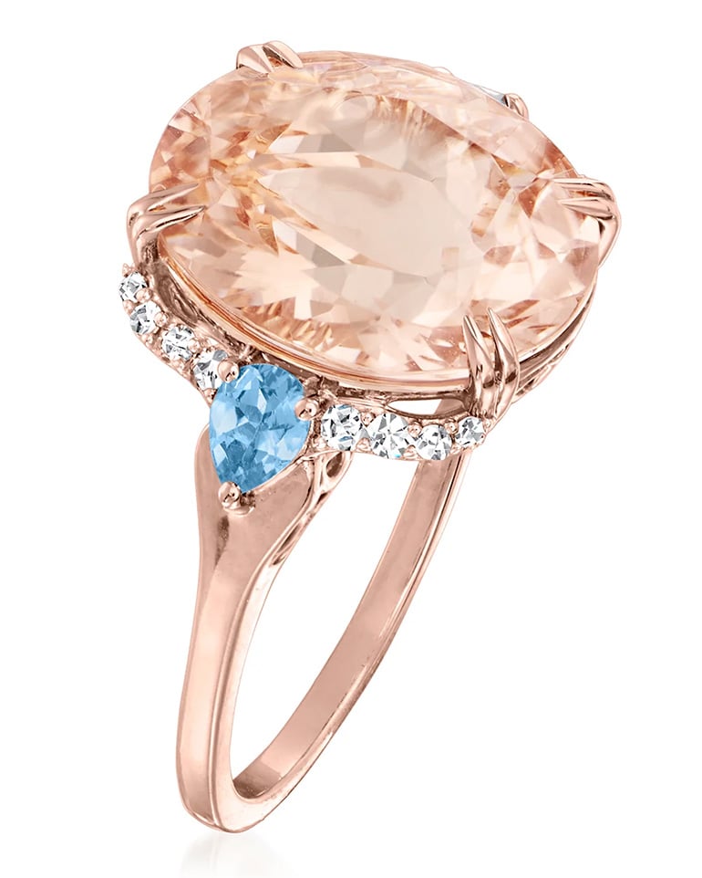 Aquamarine Morganite Engagement Ring