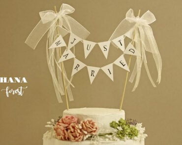 Banner Wedding Cake Topper