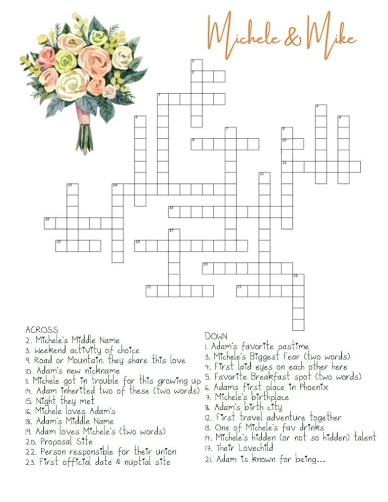 Best Wedding Games Word Search