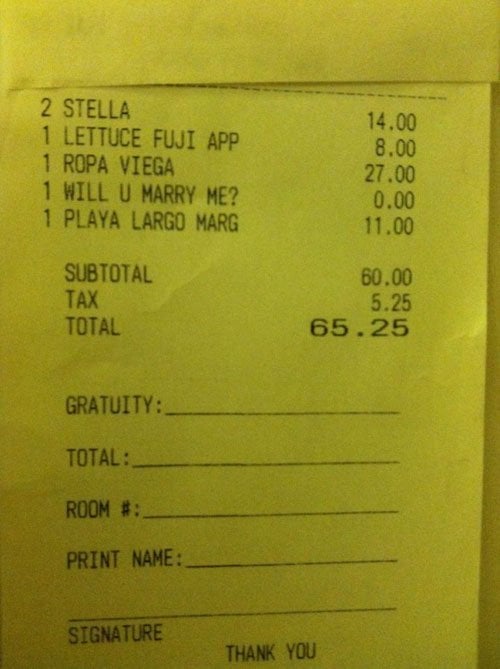 Restaurant Receipt
