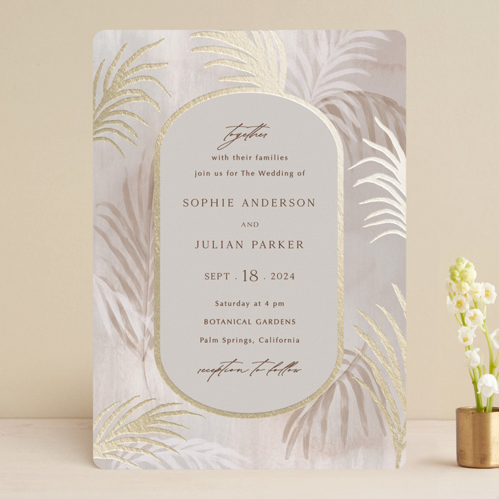 feather boho wedding invitation