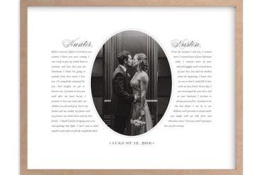 wedding vow picture frame bridesmaid gift