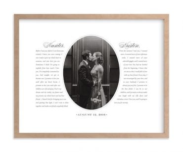 wedding vow picture frame bridesmaid gift