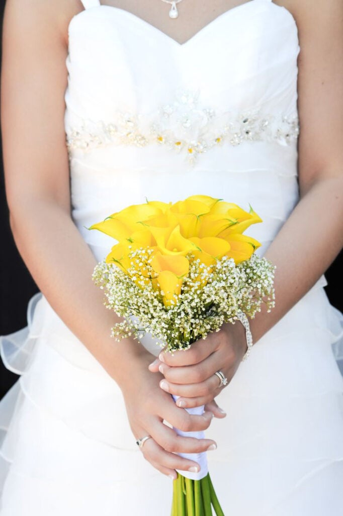 Calla Lily Wedding Bouquet All Yellow