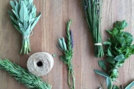 DIY Boutonniere Herbs and Scissors