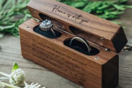 Double Slot Wedding Ring Box