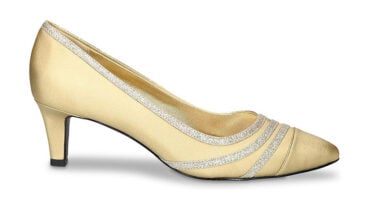 Easy Street Gold Satin Nobel Pump