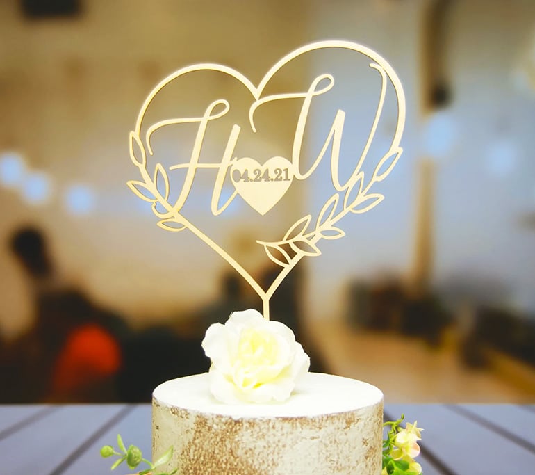 Etsy Personalized Cake Topper Initial