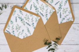 Eucalyptus Wedding Envelope Liner