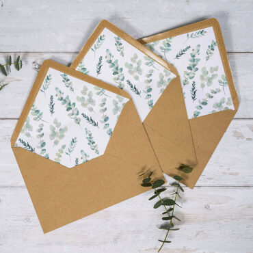 Eucalyptus Wedding Envelope Liner