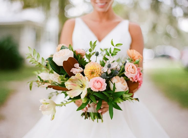 Fall Wedding Bouquet Pink and Orange