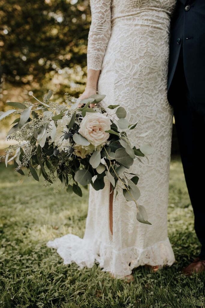 Fall Wedding Bouquet White Roses