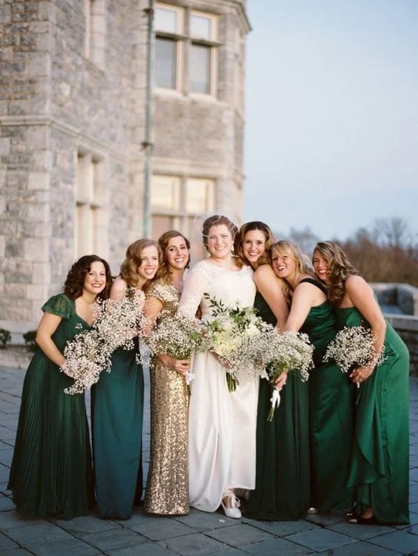 Fall Wedding Colors Emerald and Gold