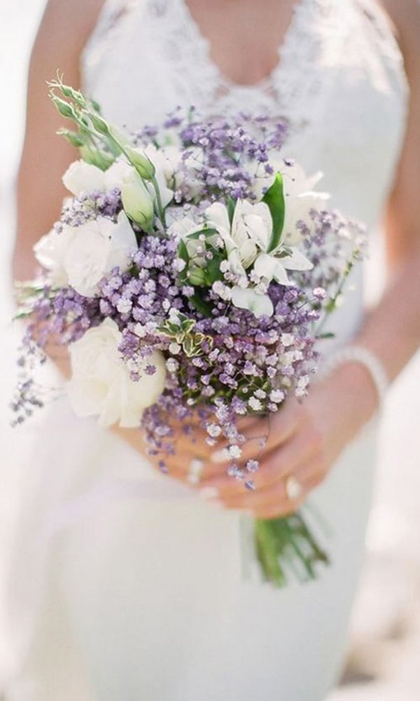 Fall Wedding Colors Lavander and Ivory Flowers