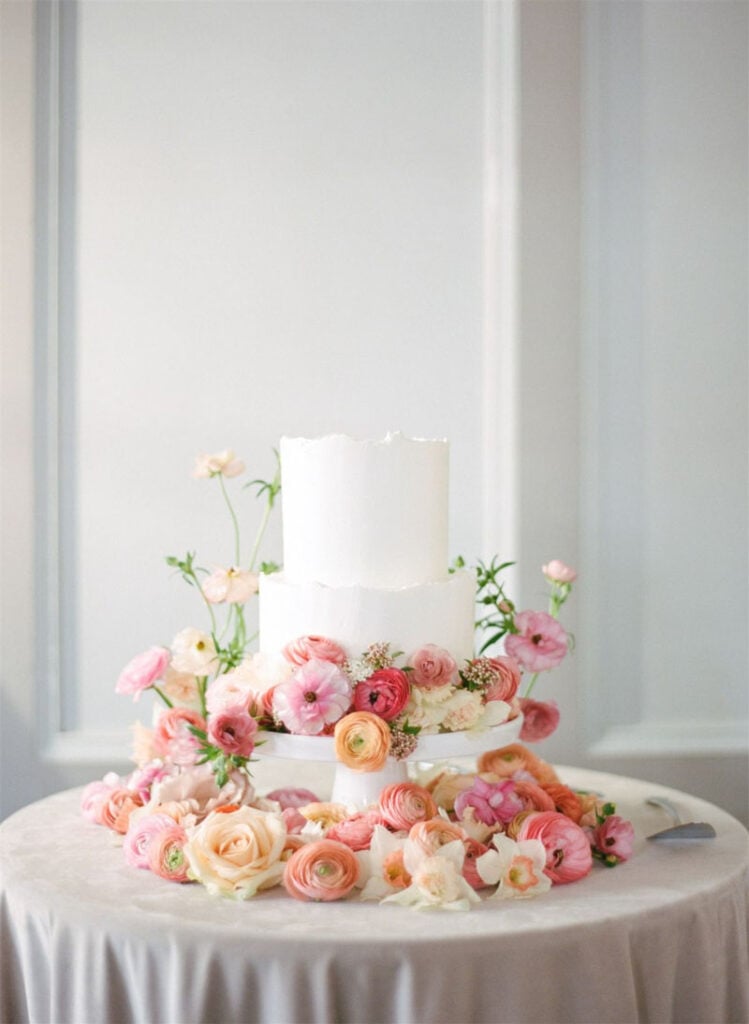 floral wedding cake