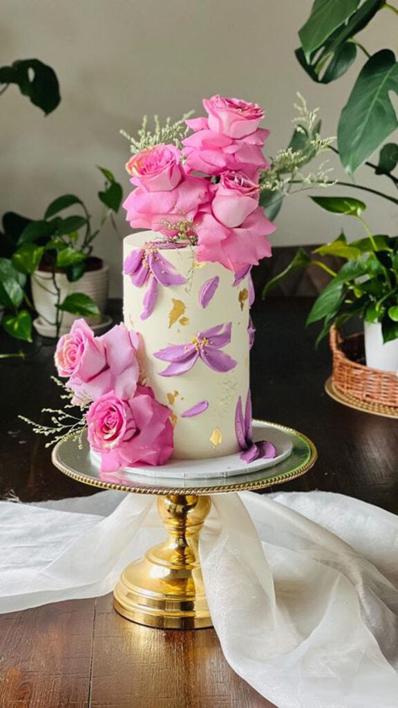 floral wedding cake