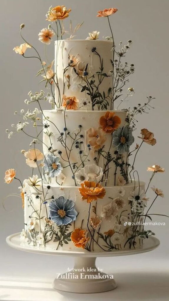 floral wedding cake