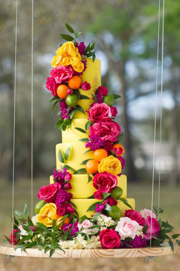 floral wedding cake