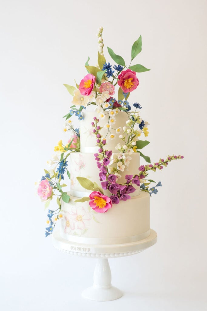 floral wedding cake