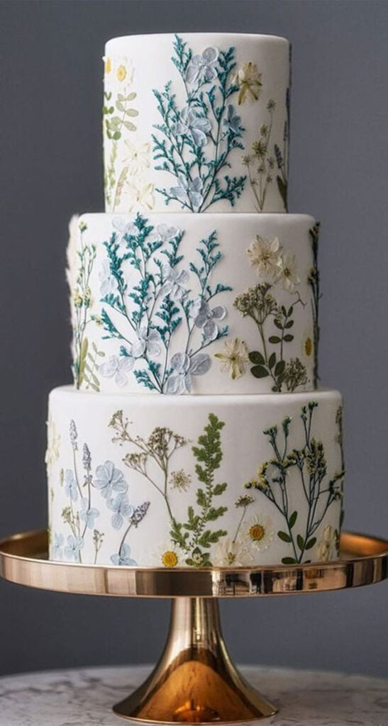 floral wedding cake