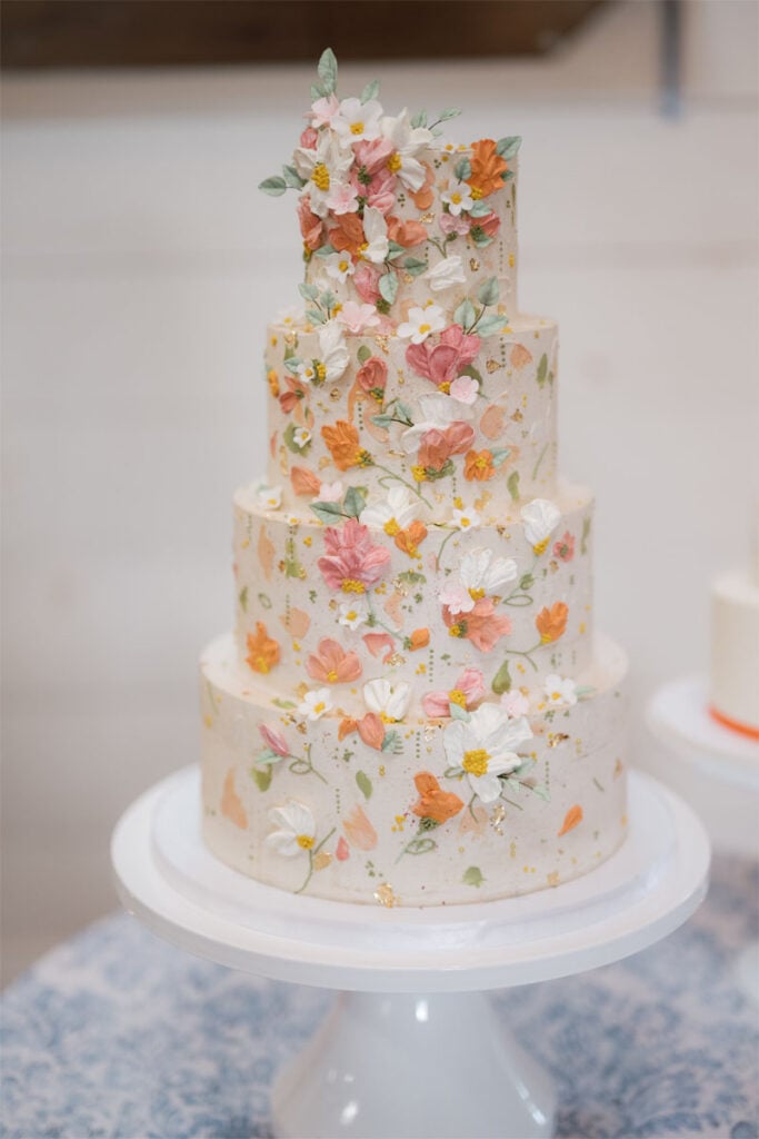 floral wedding cake