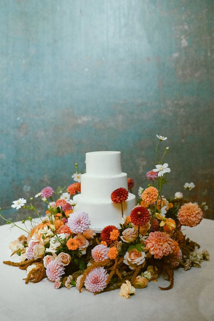 floral wedding cake