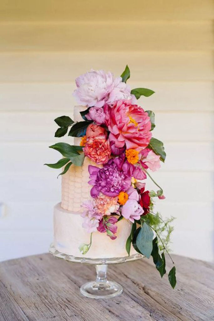 floral wedding cake