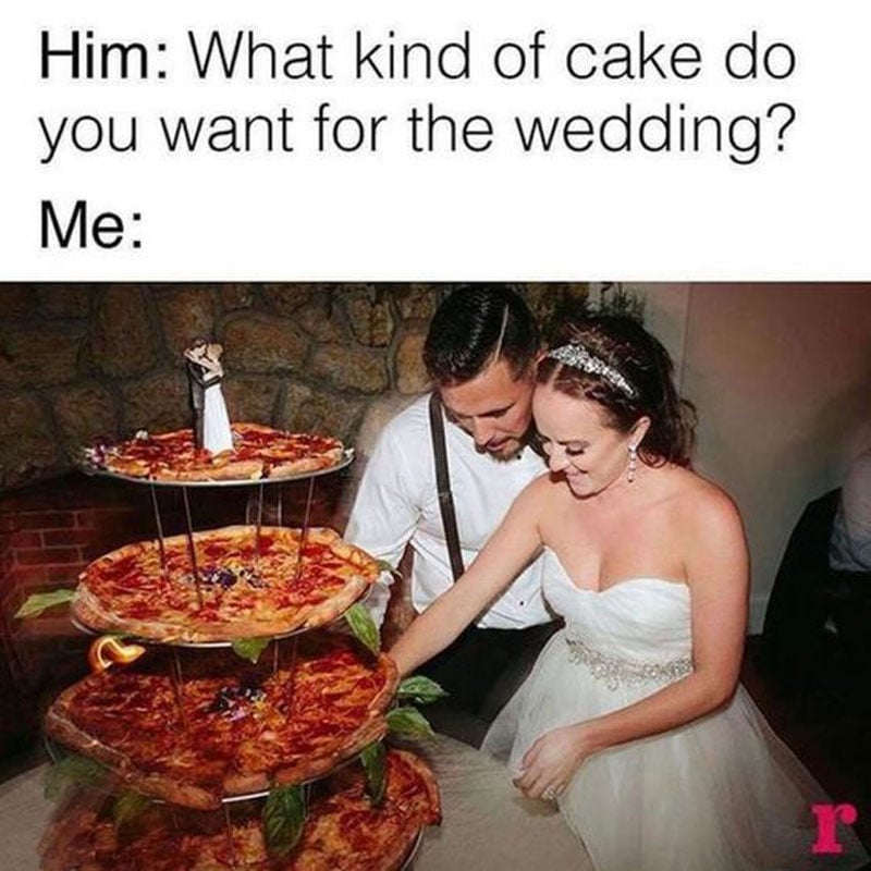 pizza wedding cake meme