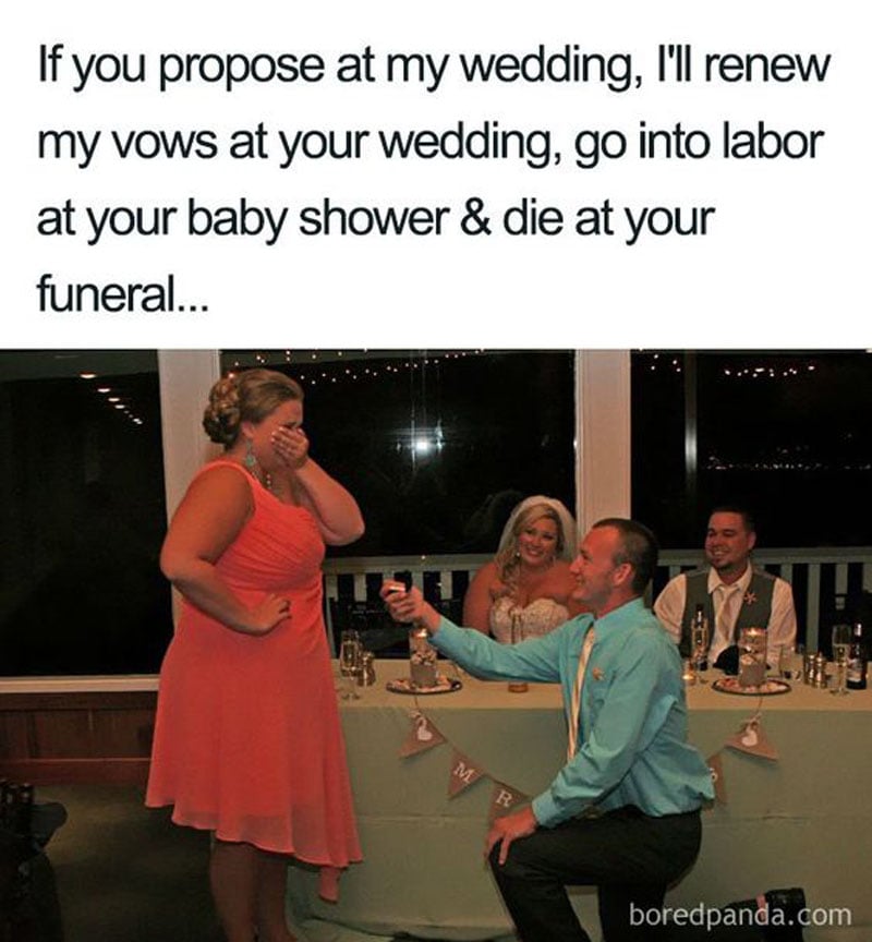 proposal at a wedding meme