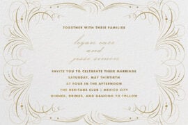 Indigo Gold Flourishing Wedding Invitation