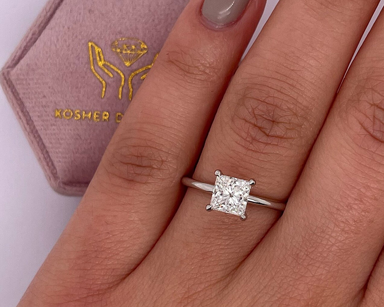 Kosher  Princess Cut Diamond Ring