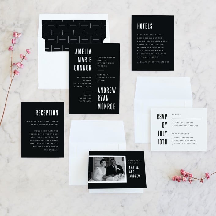 minted wedding invitation suite