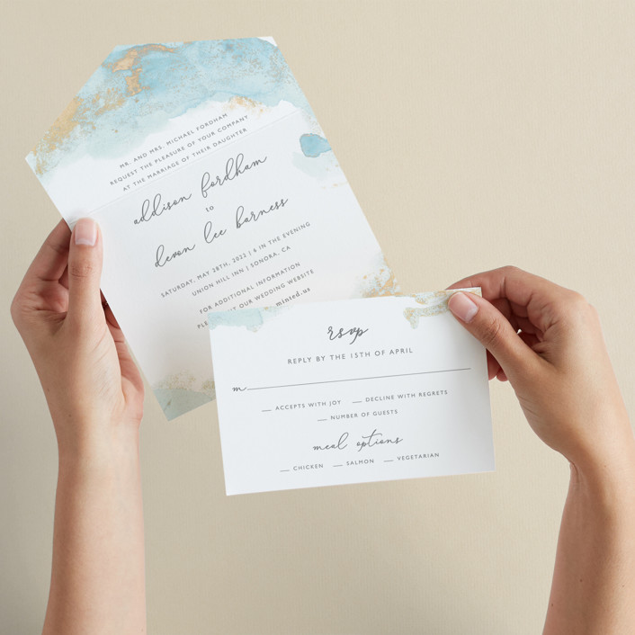 watercolor beach wedding invitations