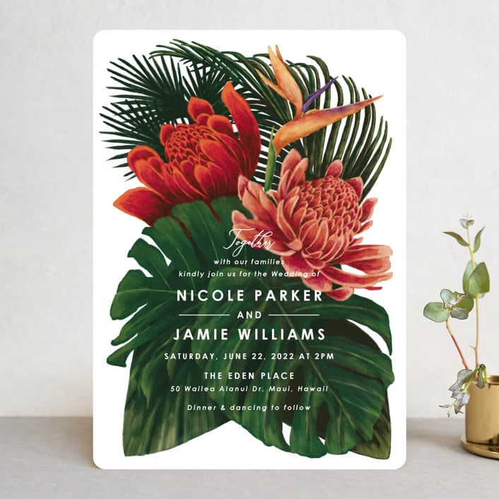 tropical beach wedding invitations