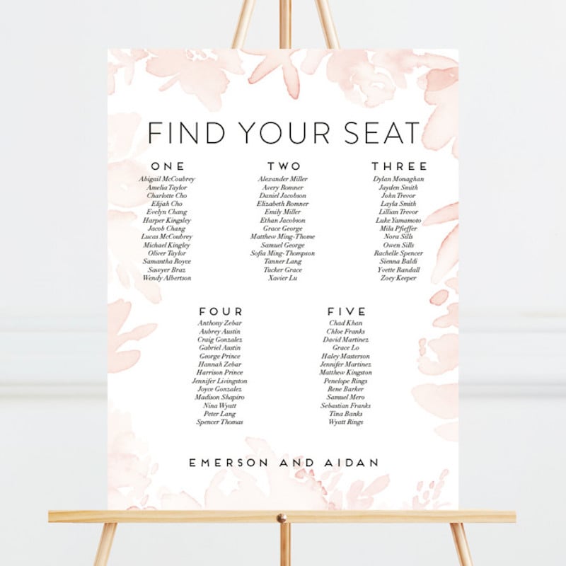 wedding seating chart minted