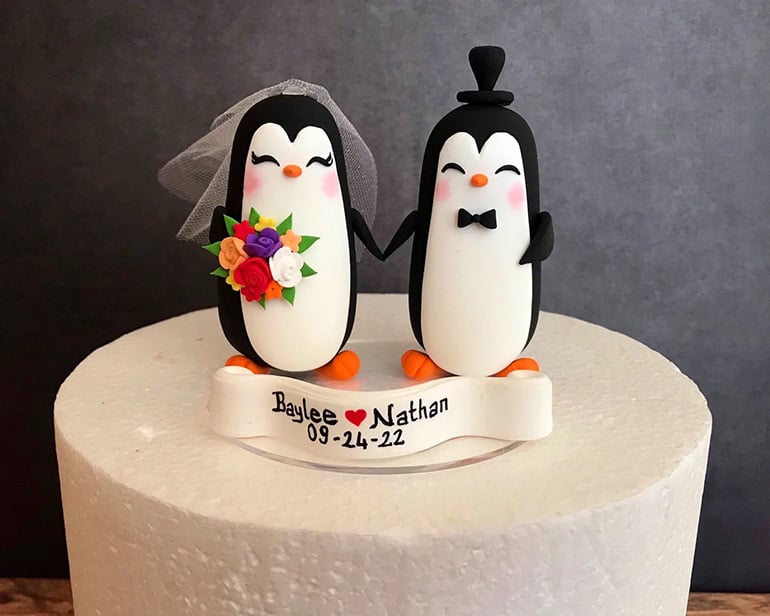 Penguin Wedding Cake Topper