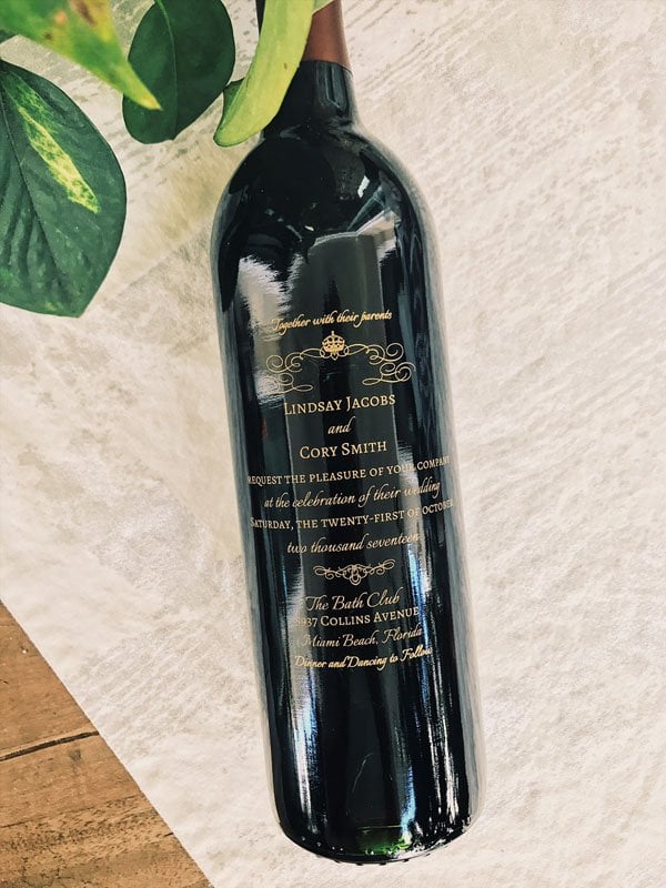 wine bottle invitations