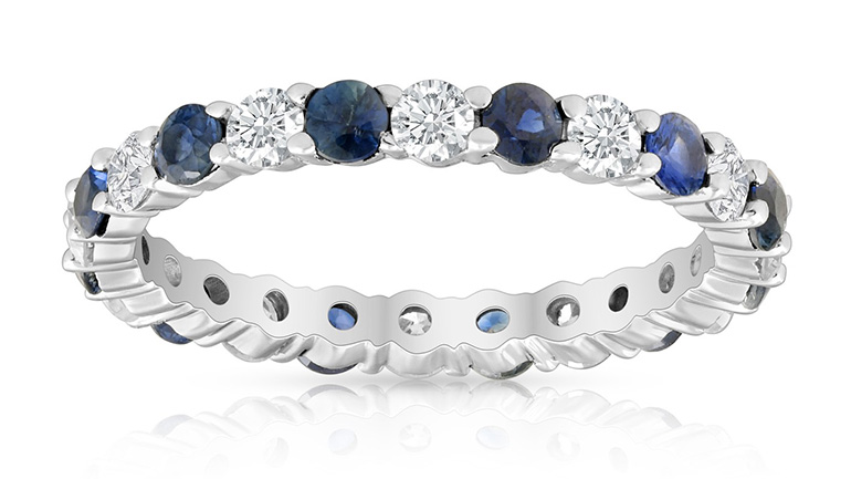 Sapphire and Diamond Eternity Wedding Ring