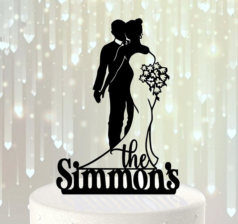 Silhouette Wedding Cake Topper