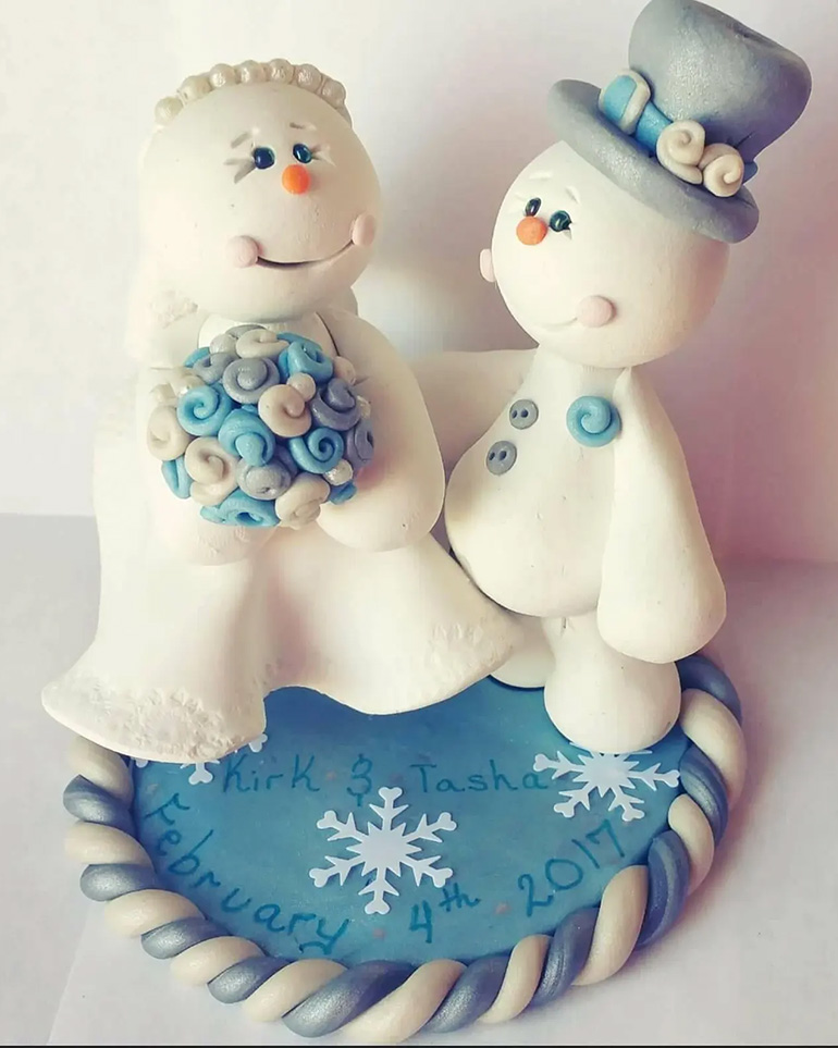 Snowman Wedding Cake Topper