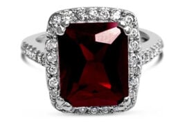 Sterling Silver and Ruby Engagement Ring