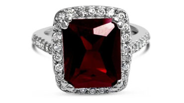 Sterling Silver and Ruby Engagement Ring