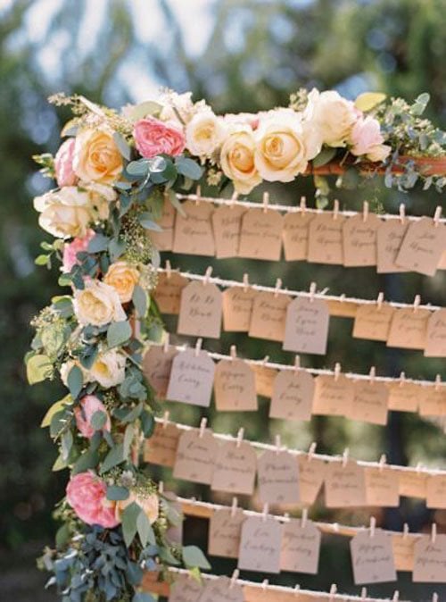 Clothes Pin Escort Card Display