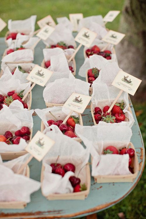 Fresh Fruit Wedding Favors/Escort Cards