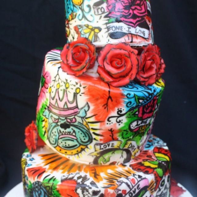Unique Wedding Cakes Graffiti