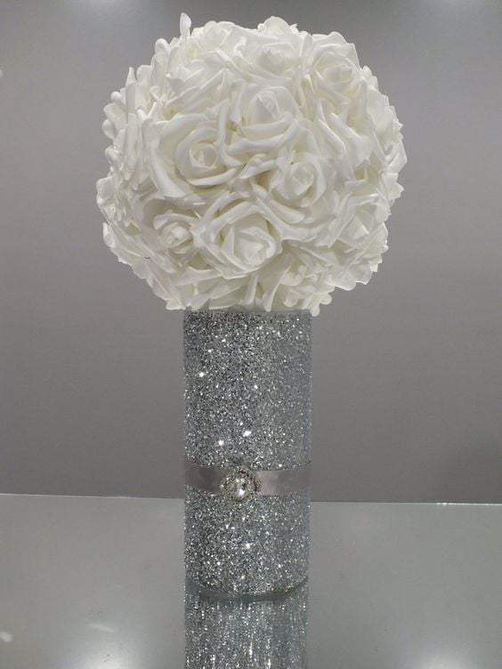 Wedding Centerpieces On Budget Silver Vase