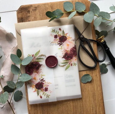 Wedding Invitation Marsala And Blush Etsy