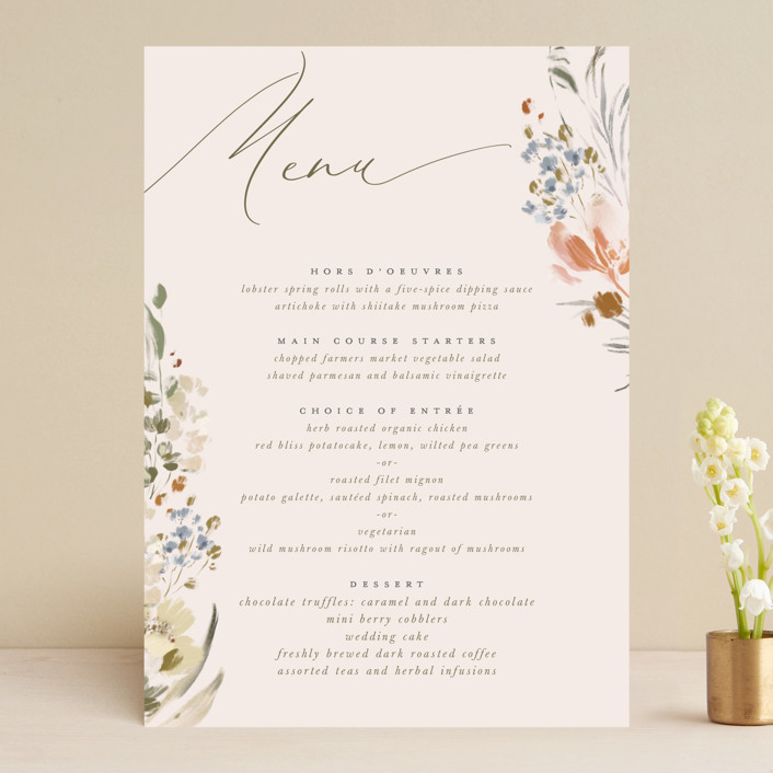 minted wedding menu